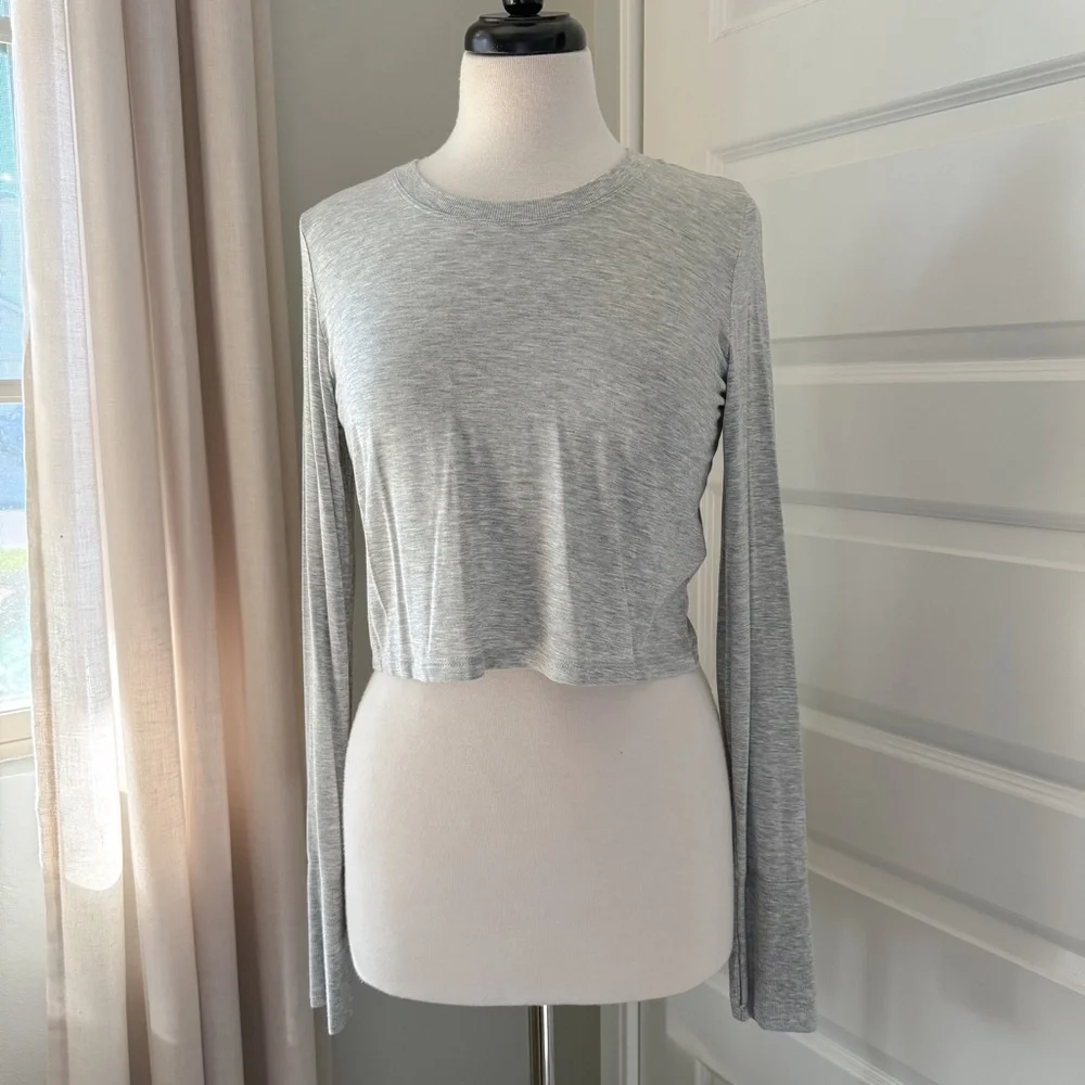 Aerie Sweat Sesh Long Sleeve Cropped Tee NWOT : Medium
